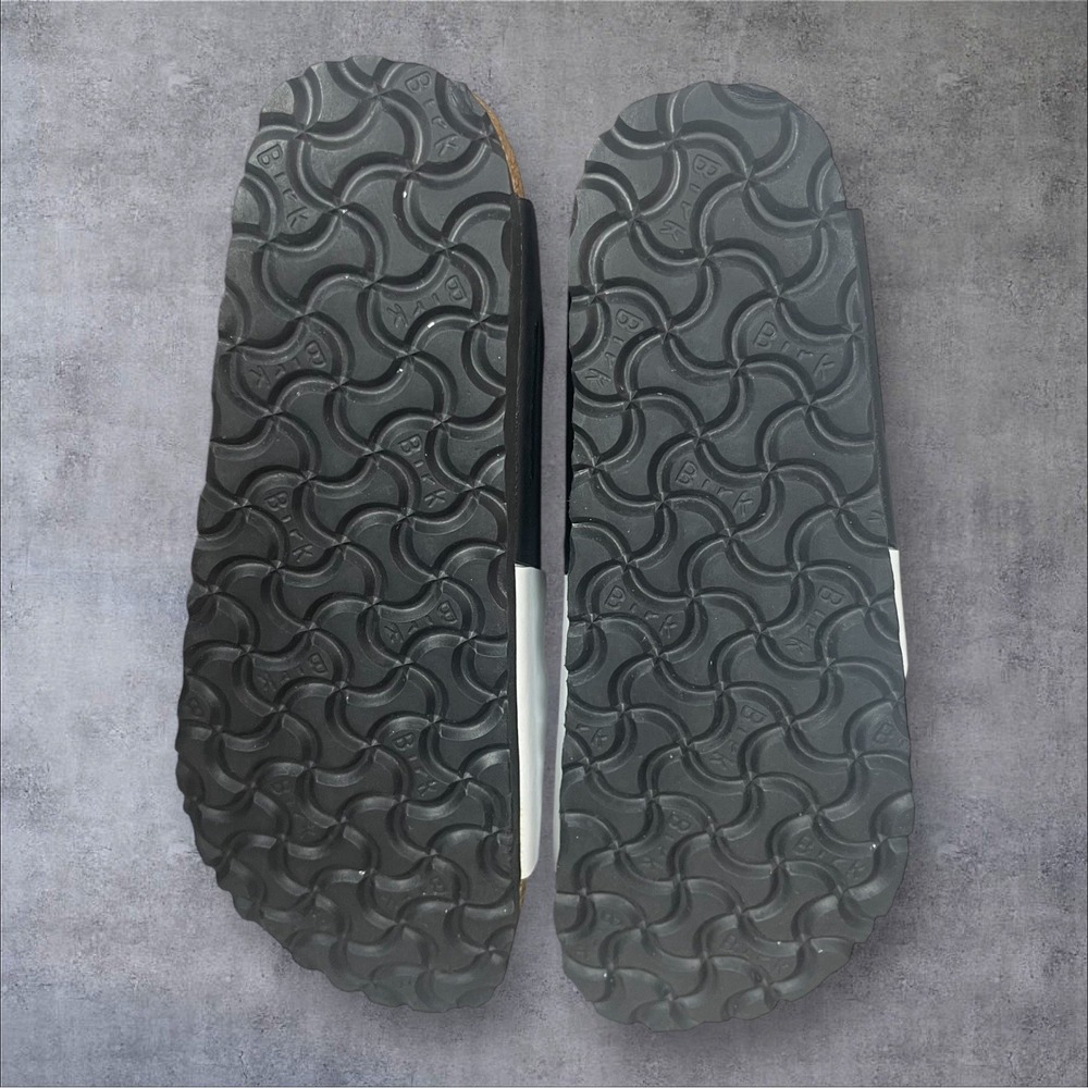 Birkenstock Birko Flor Arizona Split Black/White Womens 6 (37) Comfort Two Strap - Picture 8 of 9